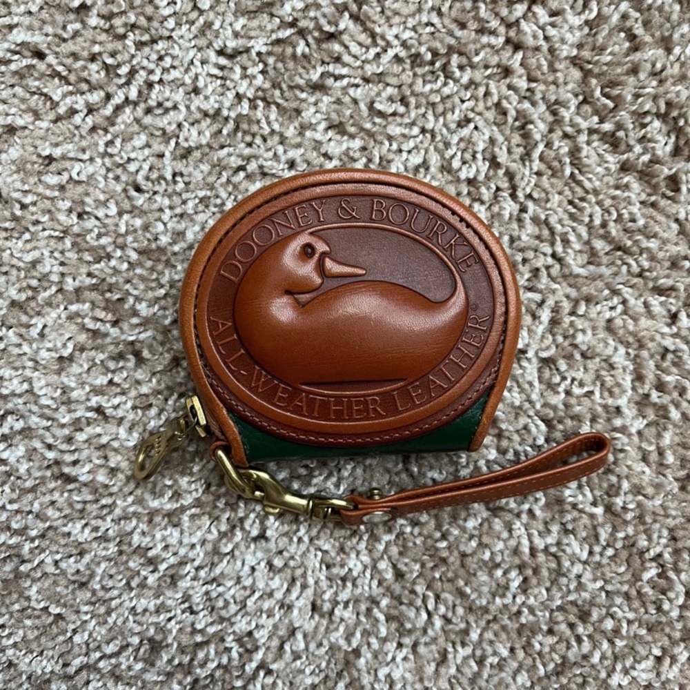 Vintage Dooney & Bourke coin wristlet. All Weather Leather.